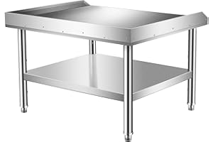 OLIPIC Stainless Steel Equipment Work Stand Prep Table with Under Shelf and Caster for Commercial & Workplace, Home, Hotel, Garage,36x30x24"