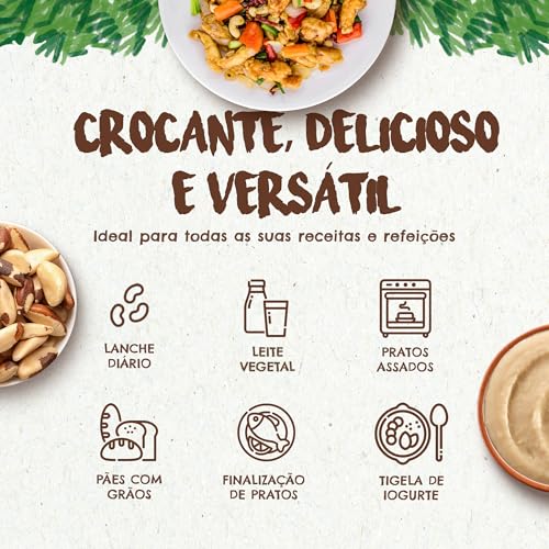 Castanha-do-Pará 500g Orgânica Inteira – Fonte de Proteína Vegetal e Selênio – Vegana, Kosher, Sem Glúten, Sem Conservantes – Floresta em Pé