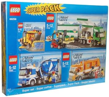 LEGO City Set – Large Vehicles Set – 7242 Street Sweeper, 7733 Lorry with Forklift Truck + 7990 + 7991 Cement Mixer Waste Removal.: Amazon.de: Spielzeug