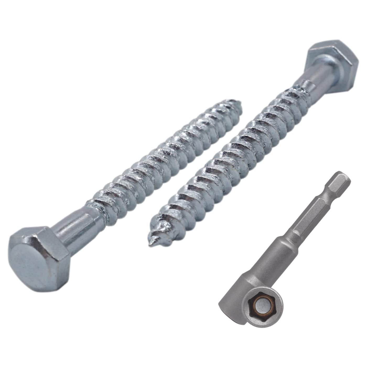 (Pack of 50 pcs) DIN 571 Zinc Plated Steel Hexagon Wood Screws M5 x 50 mm, Coach Screws, Hex Screw, Lag Bolts, Hex Head (50, M5 x 50 mm)