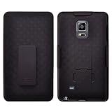 Samsung Galaxy Note Edge Case, Black Belt Clip Holster Armor Protective Case, Defender Cover (Black, Includes HD CLear Screen Protector and Touch Sensitive Stylus Pen) (BLACK HOLSTER SHELL COMBO)