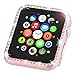 Leotop Compatible with Apple Watch Case 38mm, Metal Bumper Protective Cover Frame Accessories Women Girl Bling Shiny Crystal Rhinestone Diamond Compatible iWatch Series 3/2/1(Diamond Rose Gold, 38mm)