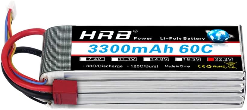 HRB 6S 22.2V 3300mAh 60C Lipo Battery with Deans T Plug for RC Quadcopter 500-size Helicopter Car Truck Boat Hobby
