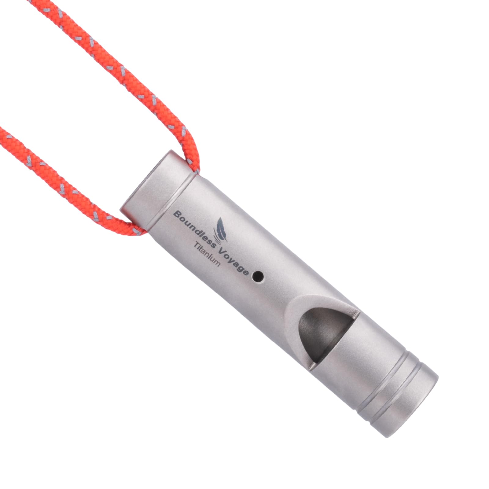 iBasingo Titanium Emergency Whistle Outdoor Camping Hiking Hunting Climbing Survival Loud Whistle Coaches Training Sports Keychain Whistle With Lanyard (Ti9018O-1 PC)