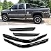 4pcs Front Rear Smoke Sun Rain Guard Vent Shade Window Visors Compatible with Extended Cab DA-94044