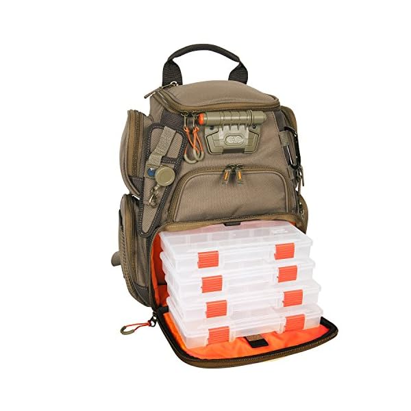 Wild-River-by-CLC-WT3503-Tackle-Tek-Recon-Lighted-Compact-Tackle-Backpack-with-Four-PT3500-Trays-and-Clear-Water-resistant-Phone-Storage
