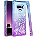 Ruky Galaxy Note 9 Case, Galaxy Note 9 Glitter Case, Gradient Quicksand Series Reinforced Corners TPU Bumper Cushion Protective Shockproof Bling Heart Liquid Case for Galaxy Note 9 - Blue/Purple