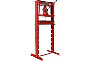 SPOWAY 20 Ton Hydraulic Shop Press, H-Frame Floor Mount Hydraulic Press with Press Plates Adjustable Working Table Height, 20 Ton Shop Press for Car Repair and Garage, Red