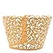 Cosmos ® 24 Pcs Flower Vine Filigree Cutout Lace Cupcake Wrapper Wraps Liner Wedding Party Cake Decoration (Gold)