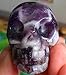 1 Pcs 1.4'' Hand Carved Natural Gemstone Carving Skull Statue Figurine Collectible 34-35mm (Amethyst)