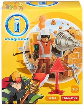 Fisher Price Spielzeug - Imaginext City Rescue Bauarbeiter Figur mit Riesenbohrer Spielset