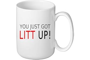 J.Ehonace You Just Got Litt Up 15oz Louis Litt Mug, Inspired by The Tv Show Suits, Double Side Printed White Coffee Mug Perfect Funny Gift for Suits Tv Show Fans