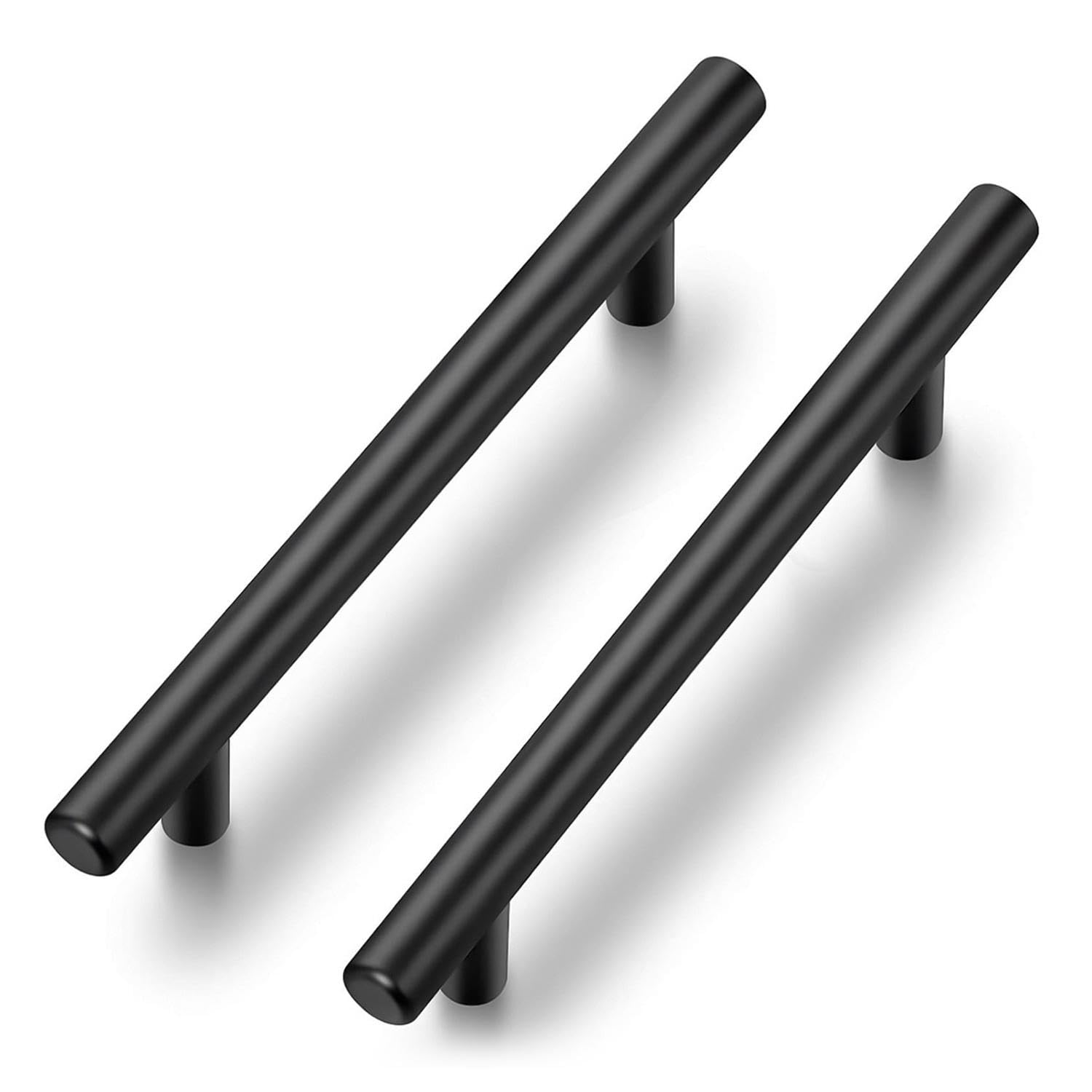 Ravinte 25 Pack Kitchen Cupboard Handles Black Cupboard Handles 128mm Hole Center T Bar Kitchen Handles Pulls for Cabinets and Drawers