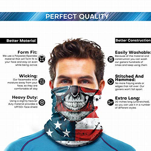 Neck Gaiter Face Mask,Reusable Face Cover Scarf,Summer Cooling Breathable Lightweight Bandana for Men Women