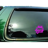 Red Clay Designs Jeep Girl Pink- Die Cut Vinyl Window Decal/Sticker for Car or Truck 5" X 5"