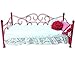 Sophia's 18 Inch Doll Bed Furniture with Mattress, Perfect for American Girl Doll Beds and More! Mattress & Hot Pink Wire Day Bed for Dolls