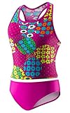 Speedo Big Girls' 2 Piece Sporty Back Tankini (12, Magenta)