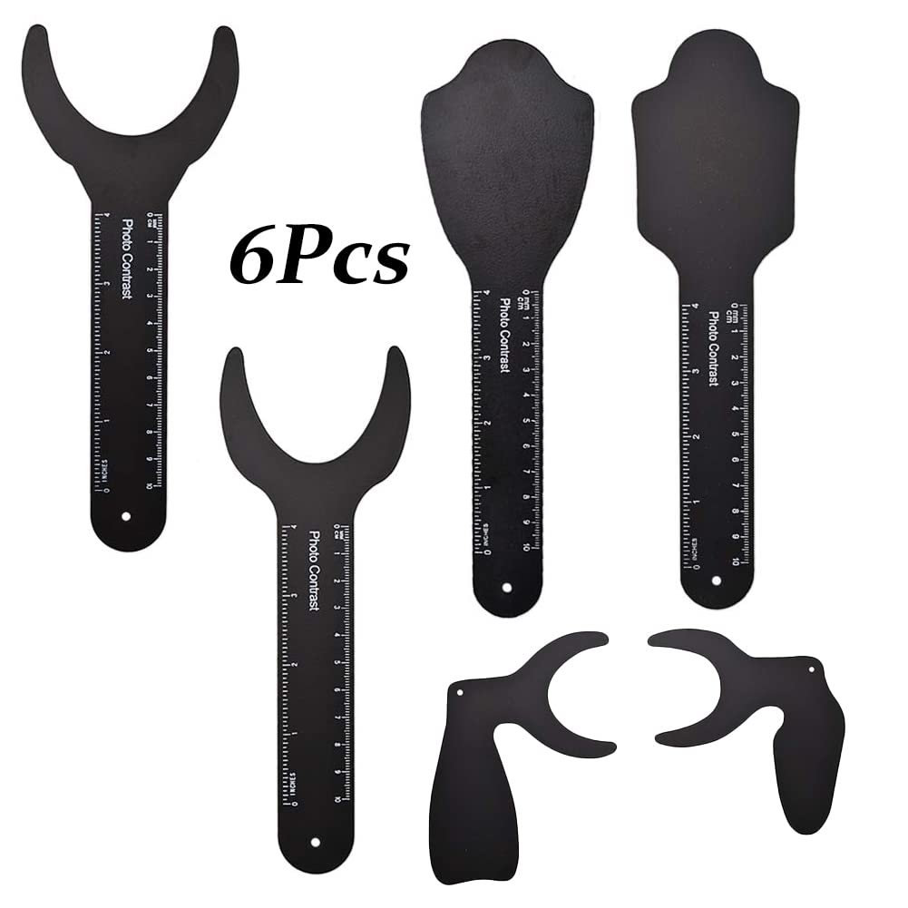 6 Pcs Dental Photography Contraster, 6 Size Black Background Board Dental Photo Contrast Kit, for Palatal Photo Contrast