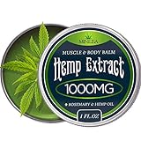 Premium Hemp Balm - Ultra Strong Natural Pain Relief - 1000mg Hemp Extract - Rosemary & Hemp Oil - Anti-Inflammatory for Joint & Muscle, Arthritis Pain - Fast Acting Hemp Salve - Made in USA - Non-GMO