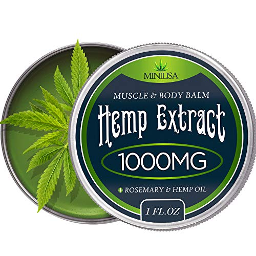 Premium Hemp Balm - Ultra Strong Natural Pain Relief - 1000mg Hemp Extract - Rosemary & Hemp Oil - Anti-Inflammatory for Joint & Muscle, Arthritis Pain - Fast Acting Hemp Salve - Made in USA - Non-GMO