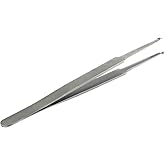 JUNLIXN Lock Pin Tumbler Tweezers for Pinning &amp; Rekeying | Stainless Steel Straight Round Open Slot Tweezers Metal Wire Holding Tweezers
