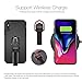 iPhone X/XS Case with Finger Straps & Ring Holder Kickstand, Slim Fit Hard Cover with Grips Loop for Apple iPhone X/10/XS, Support Magnetic Car Mount and Wireless Charging (Black)
