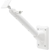 Holicfun Solar Panel Extension Wall Mount, White | Universal 1/4"-20 threaded bracket, fits Ring/Arlo/Eufy/Wyze solar panels &amp; more, fixed extra-long arm, adjsutable angle