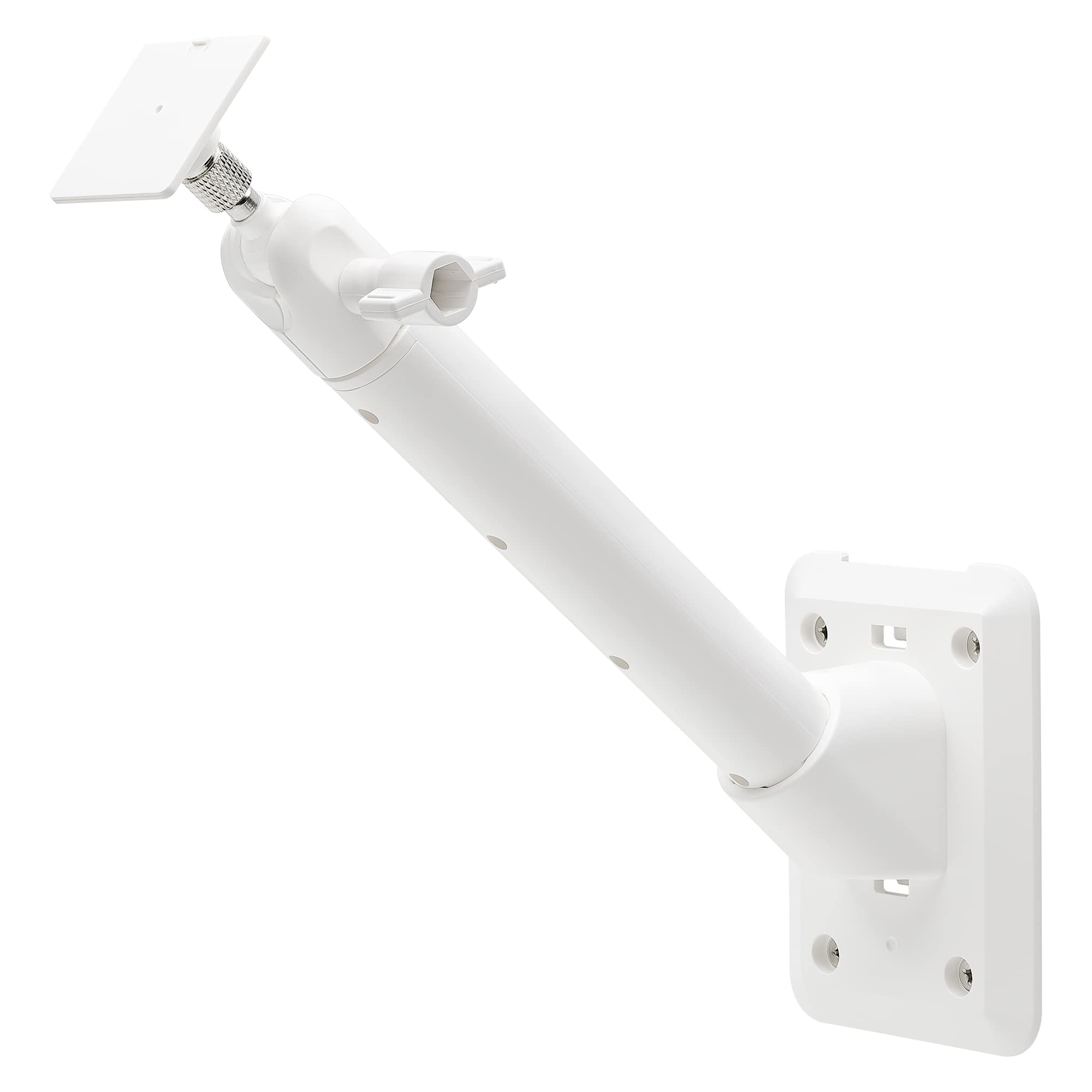Photo 1 of Holicfun Universal Solar Panel Wall Mount for Ring, Eufy, Arlo, Wyze, Reolink Solar Panels and More, Extended Mounting Arm, Multi-Angle Adjustable (White)