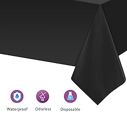 Kopokita 6PCS Black Plastic Tablecloths 54 x 108
