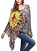 DJT Women's Summer Beach Bikini Bathing Suit Cover Ups Swimsuit Coverup for Women Chiffon Blouses Tunic Top One Size Grey Floral