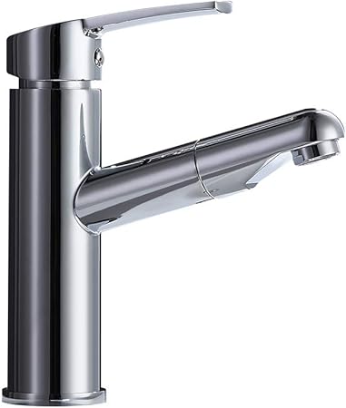 Auxo Bathroom Sink Faucet With Pull Out Sprayer Deck Mounted