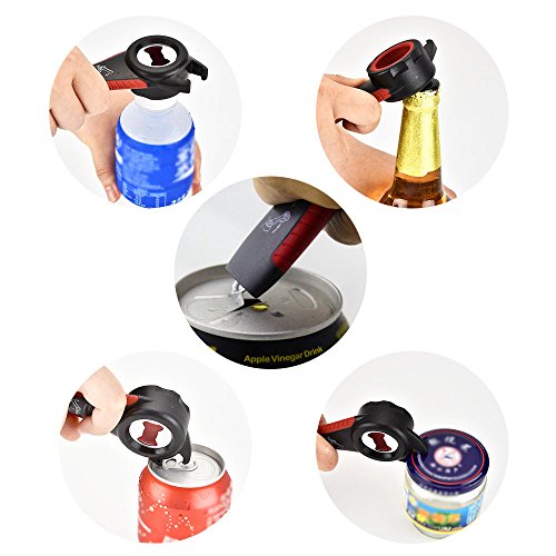 Multi Bottle Opener, Showshow Bottle Can Opener, Lid Twist Off Gripper