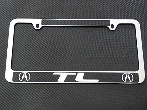 Acura Tl license plate frame chrome metal,carbon fiber details