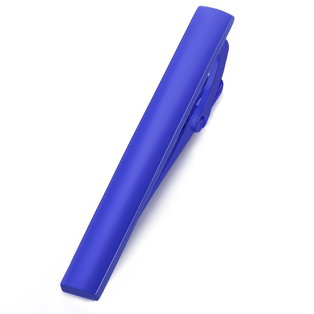 HONEY BEAR 1.97"/2.12"/2.36" Mens Tie clip Bar for Normal Size Tie Business Wedding Gift,5/5.4/6cm (Blue 5.4cm)