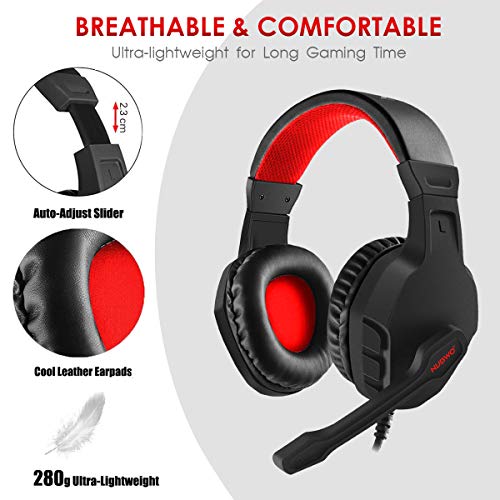 Gaming Headset for Xbox One, PS4, PC, Controller, NUBWO Wired Gaming