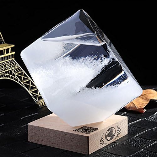 RISHIL WORLD Weather Forecast Crystal Storm Glass Cube Shape Forecaster Bottle Barometer Decor Gift Single Item.