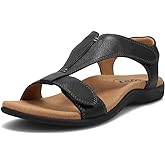 Taos The Show Premium Leather Women's Sandal - Experience Everyday Style, Comfort, Arch Support, Cooling Gel Padding and an Adjustable Fit for Exceptional Walking Comfort