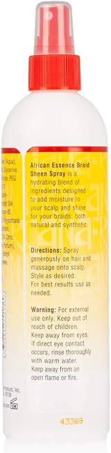 African Essence Braid Sheen Spray 355ml Moisturizing Conditioning Anti-Itch view 2