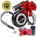 Retractable Dog Leash with Bright Flashlight for Small to Medium Breed Dogs, 16 ft Dog Walking Leash, Tangle Free Nylon Cord, Comfortable Grip, One Button Brake & Lock, Dog Waste Dispenser & Bags Incl primary