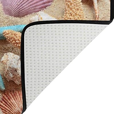 Glaphy Beach Seashells Starfishes Door Mats Non-Slip Doormat Absorbent Area Rugs Home Front Door Bathroom Indoor Decor… 51 EI3tnXQL