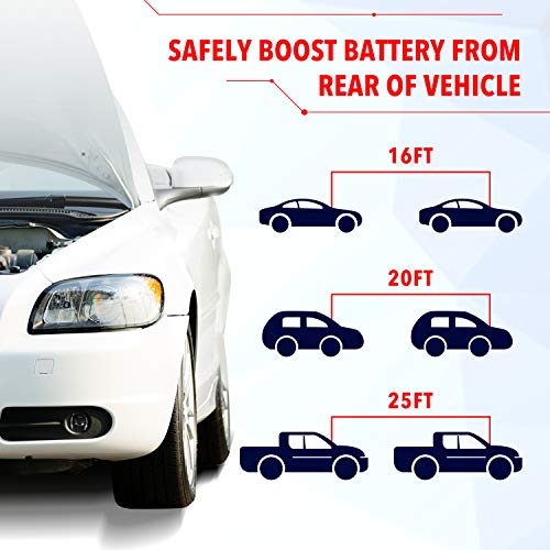 TWING Jumper Cables 2 Gauge 20 Feet Booster Cable for Battery Emergency 2AWG 20Ft Heavy Duty Long Enough Strong Clips
