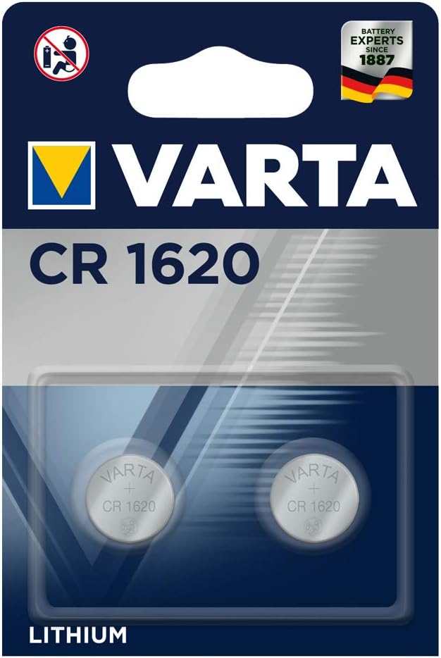 Varta CR1620 Lithium Battery Pack of 2, silver