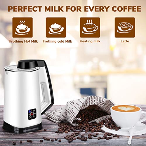 Milk Frother, Electric Milk Steamer for Making Latte, Cappuccino, Hot Chocolate, Automatic Foam Maker Cold Hot Milk Warmer