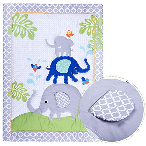 baby boy elephant crib set
