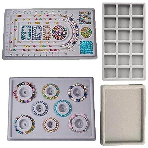 Kaneorooir Bead Design Board Bracelet Design Board Flocked Bead Board Mats Necklace Beading Jewelry Organizer Tray -B