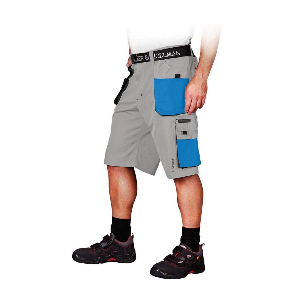 Leber&Hollman LH-FMN-TS_JSNBS Formen Protective Short Trousers, Light Gray-Blue-Black, S Size