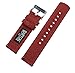 BARTON WATCH BANDS Quick Release Canvas Watch Band Straps, Crimson Red, 18mm