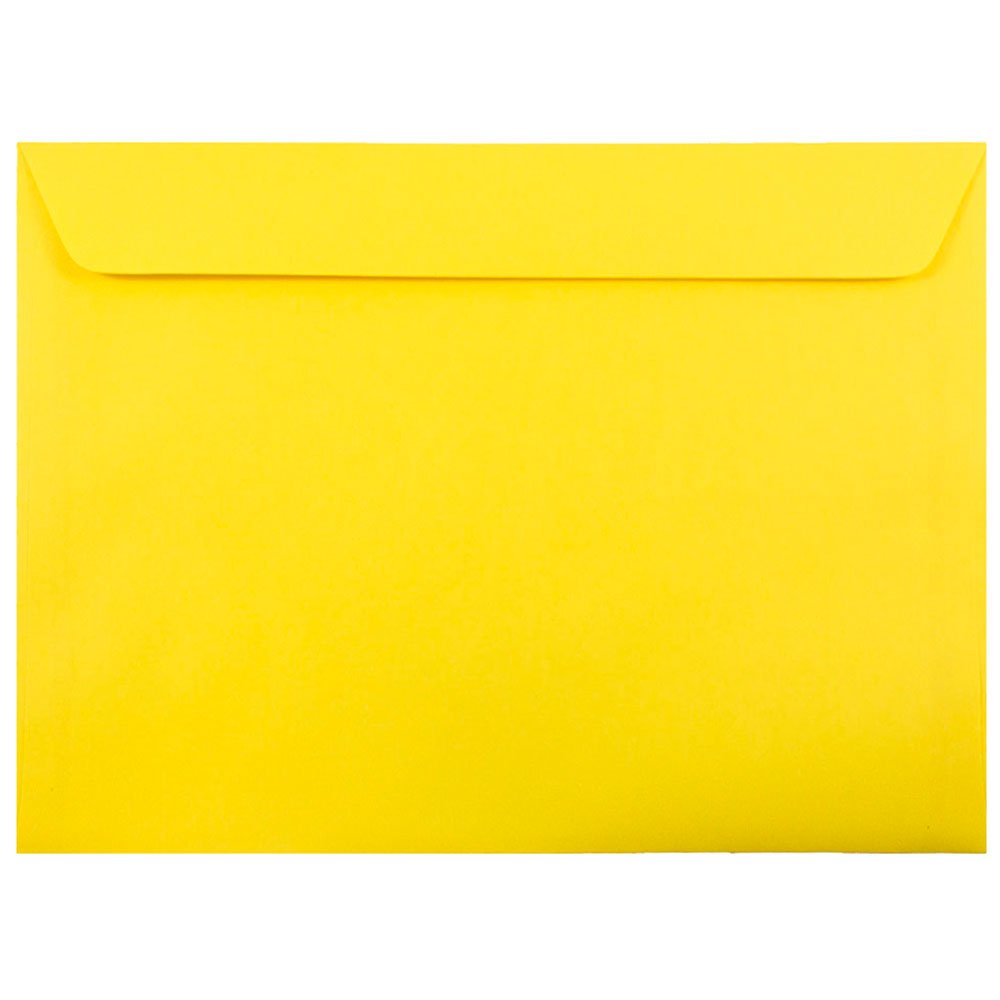 JAM PAPER Booklet Coloured Envelopes - 228.6 x 304.8 mm - Yellow Recycled - 25/Pack