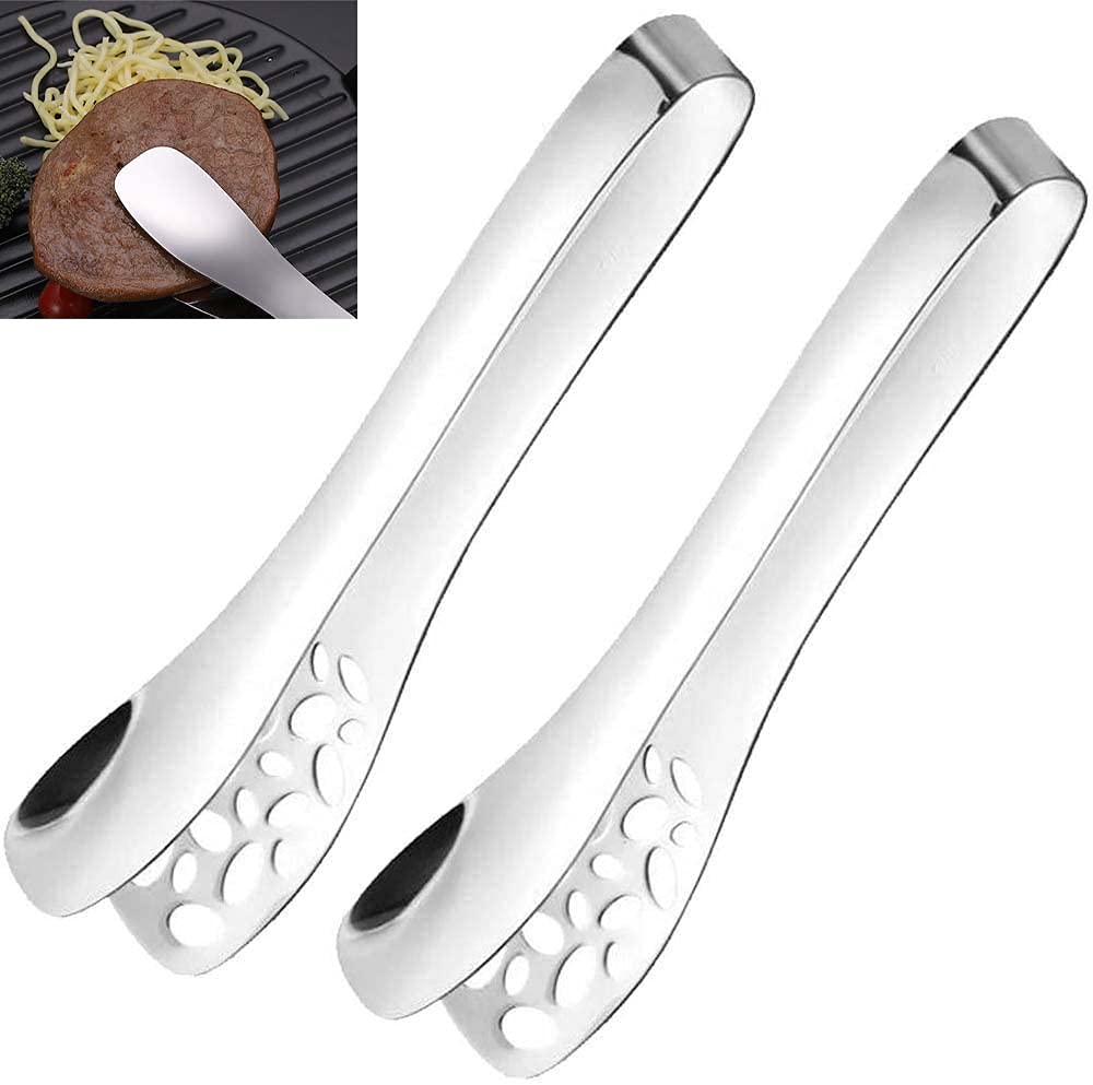 AIYoo Kitchen Premium Tong,2 Pack Non-Slip Serving Tong 10inch Stainless Steel Tongs Hollow Homemaker Salad Gripper,Cooking BBQ Buffet Tongs for Vegetable,Salads,Toast Bread,Pastry,Sandwich