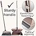 Broom and Dustpan Set - Large Upright Dust pan set and Lobby Broom set with Handles - Dustpan Set for Sweeping Hard Floor Surfaces - Sweeper Broom Indoor and Outdoor - Long Hand Brooms - Beige